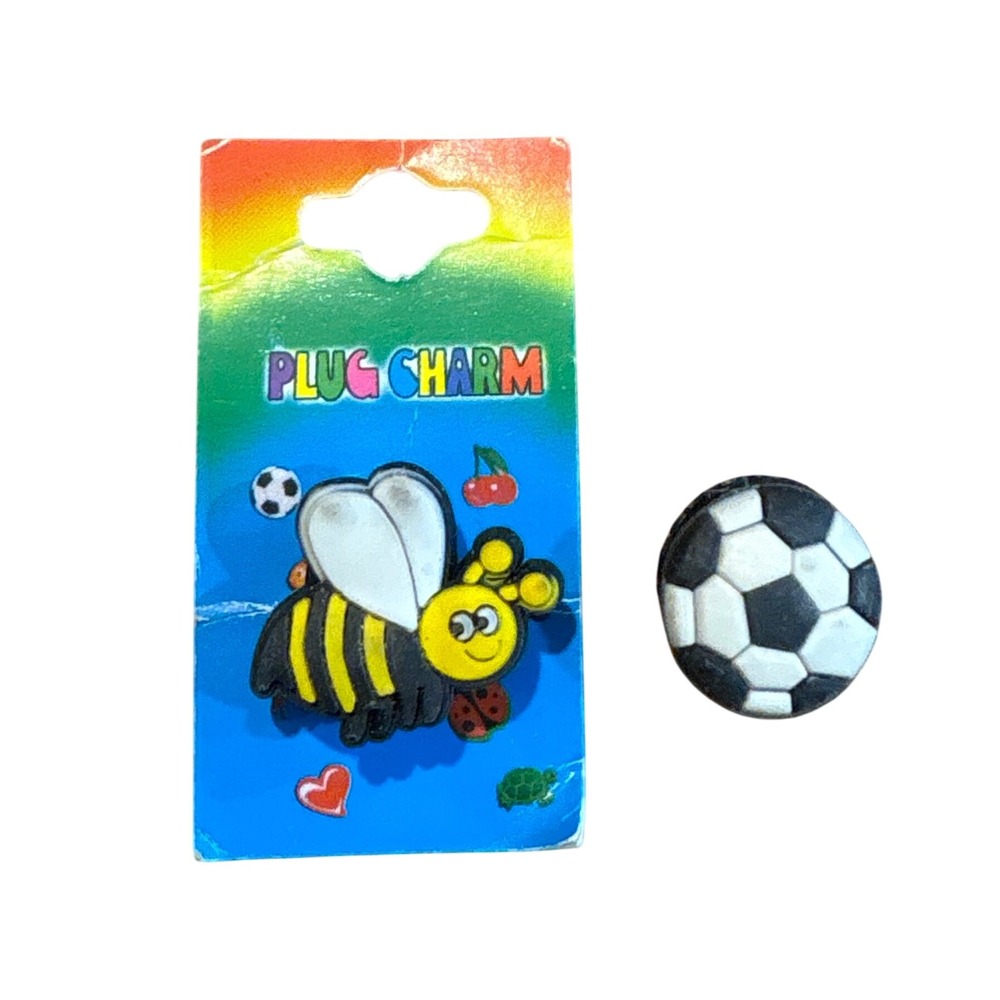 Cute Bee Soccer Ball Plug Charm Set for Crocs or Bracelets Shoe Decoration